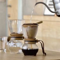 Hario Drip Pot Woodneck 3 Cup - Kahve Demleme Seti